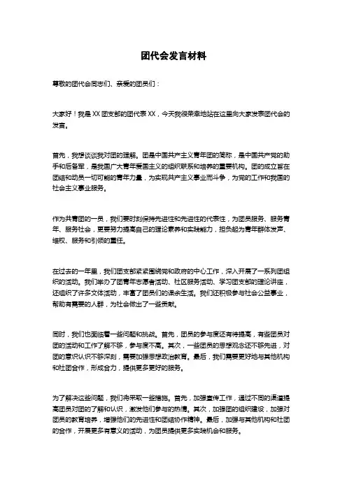 团代会发言材料