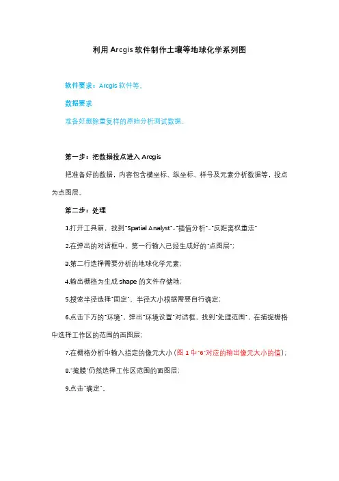 利用Arcgis软件制作土壤等地球化学系列图