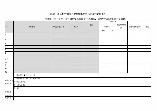 PDCA周计划表(空白表)