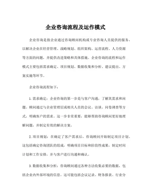 企业咨询流程及运作模式