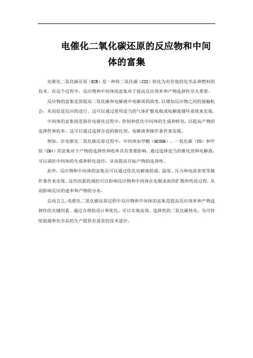 电催化二氧化碳还原的反应物和中间体的富集