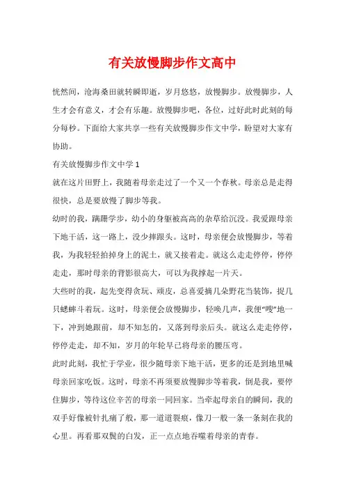 有关放慢脚步作文高中