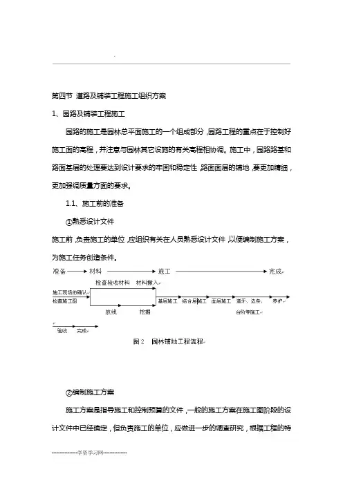 道路及铺装工程施工组织方案