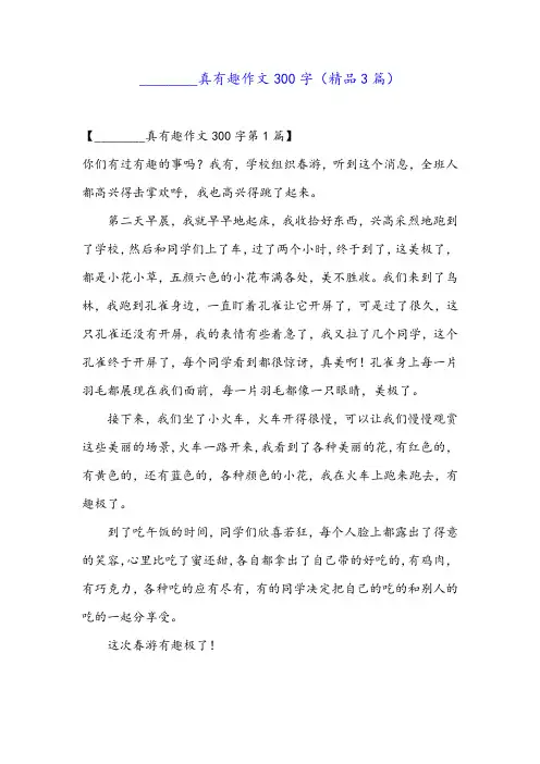 ________真有趣作文300字(精品3篇)