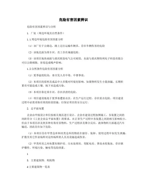 危险有害因素辨识