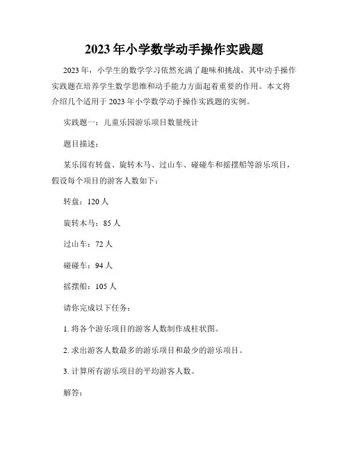 2023年小学数学动手操作实践题