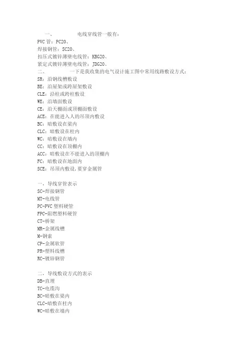 电线穿管规格大全