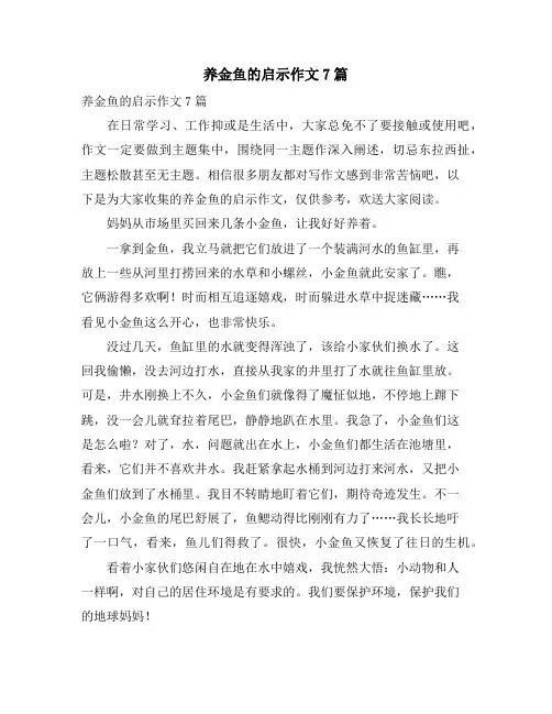 养金鱼的启示作文7篇