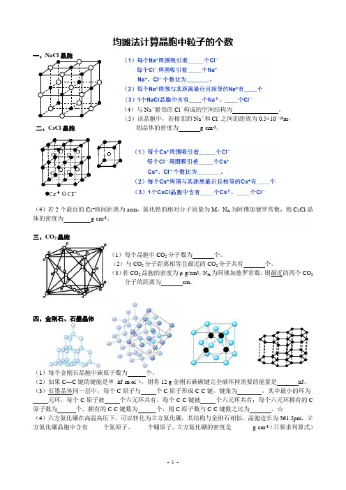 晶胞均摊法计算