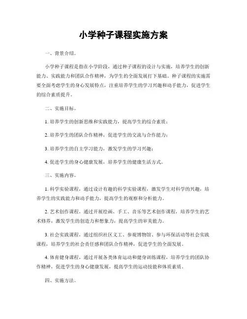 小学种子课程实施方案