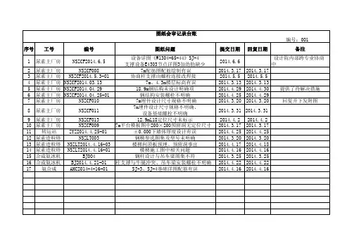 图纸会审台账