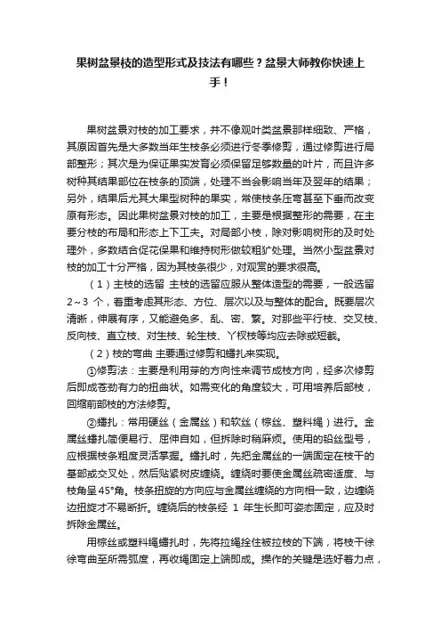 果树盆景枝的造型形式及技法有哪些？盆景大师教你快速上手！