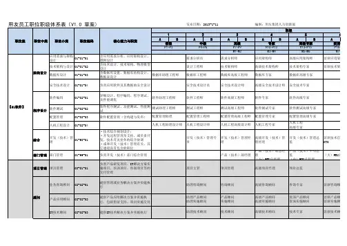 用友员工职位职级体系表 V 草案 