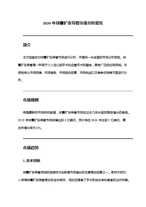 2024年球囊扩张导管市场分析报告