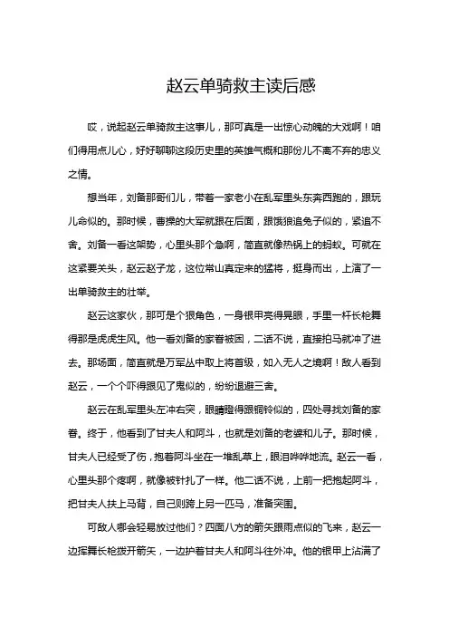 赵云单骑救主读后感