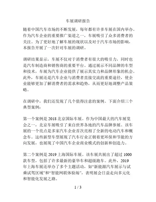 车展调研报告