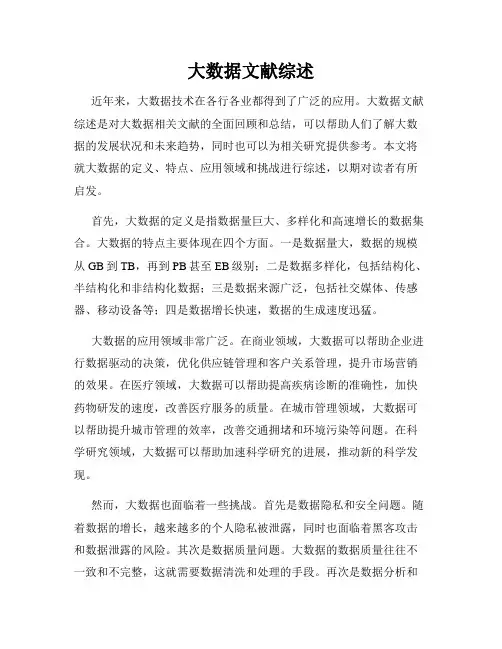 大数据文献综述