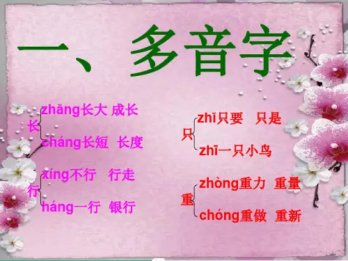 多音字、反义词、近义词