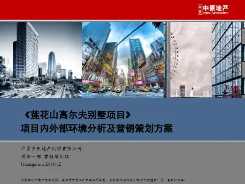 深圳莲花山高尔夫别墅项目项目内外部环境分析及营销策划方案89P 90页PPT文档