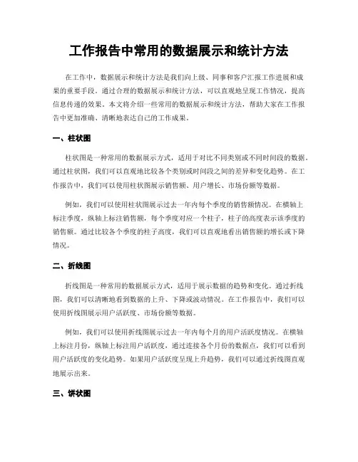 工作报告中常用的数据展示和统计方法