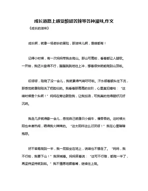 成长道路上感受酸甜苦辣等各种滋味,作文