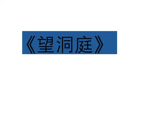 古诗三首 《望洞庭》