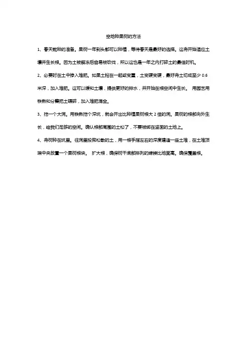 空地种果树的方法