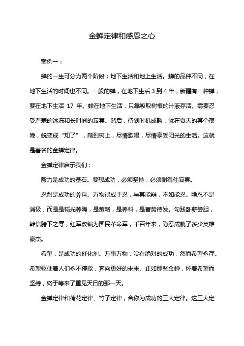 金蝉定律和感恩之心