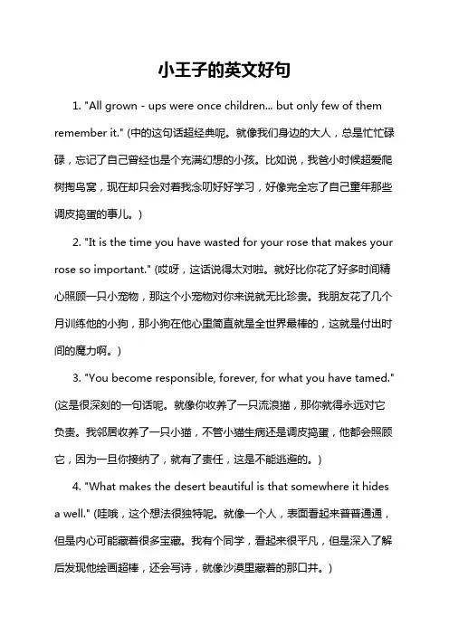小王子的英文好句
