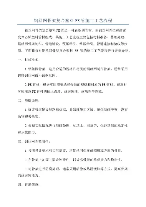 钢丝网骨架复合塑料PE管施工工艺流程