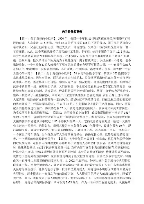 关于责任的事例