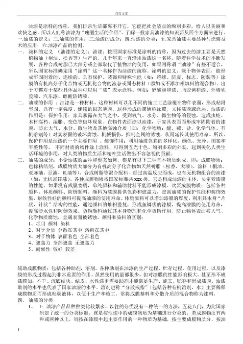 家具油漆基础知识