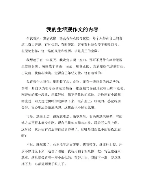 我的生活观作文的内容