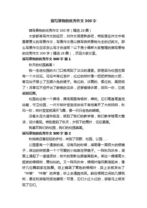 描写景物的优秀作文300字