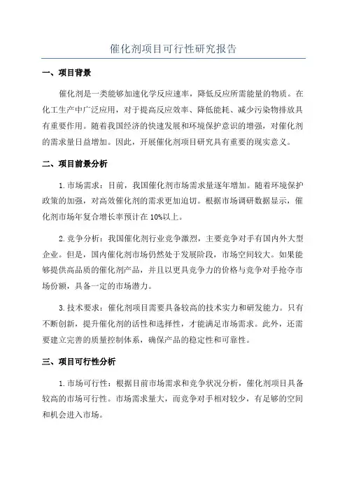 催化剂项目可行性研究报告