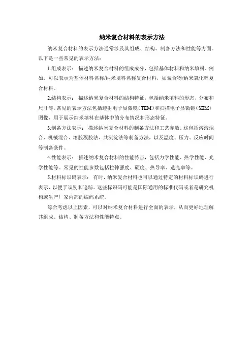 纳米复合材料的表示方法