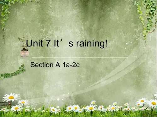 七年级下学期英语课件：Unit 7 It’s raining! Section A 1a-2c(共4