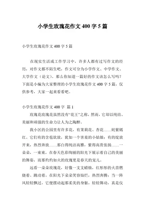 小学生玫瑰花作文400字5篇