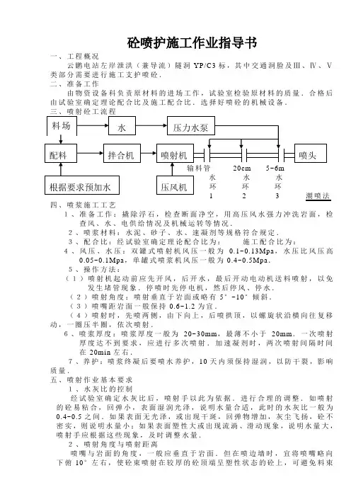 喷砼作业指导书
