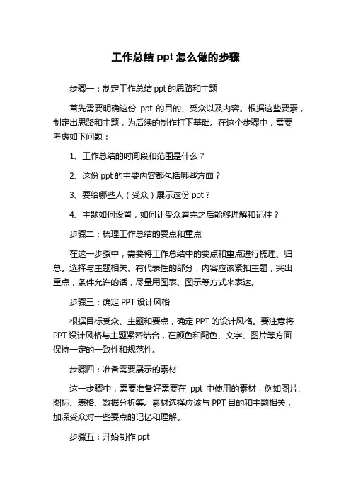 工作总结ppt怎么做的步骤