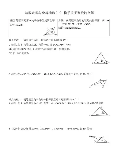 第17章 勾股定理 难点突破勾股定理与全等构造  2023—2024学年人教版数学八年级下册
