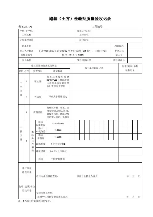 表5.24.1-1路基(土方)检验批质量验收记