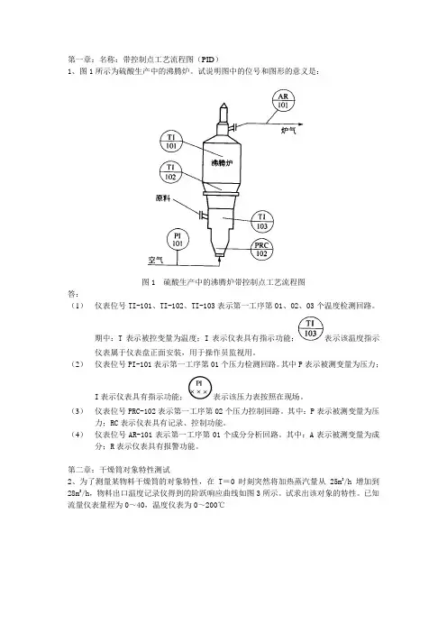 1、图1所示为硫酸生产中的沸腾炉