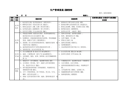 生产过程巡检记录表
