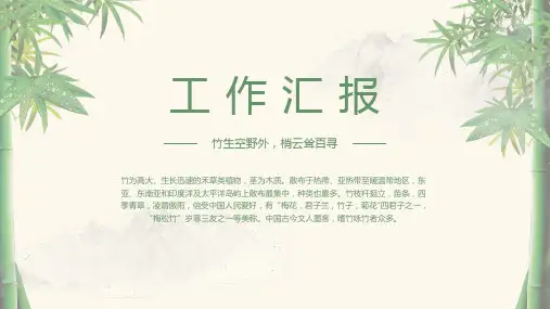 中国风竹林工作汇报PPT模板