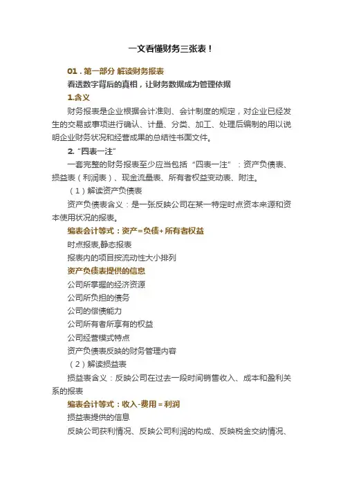 一文看懂财务三张表！