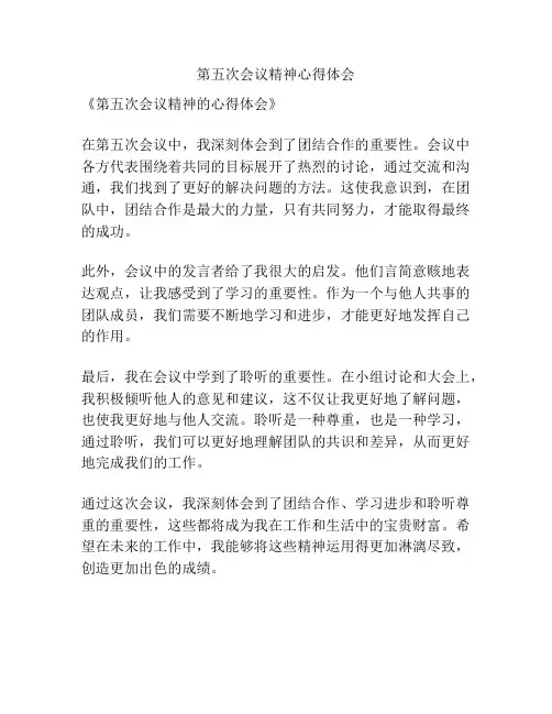 第五次会议精神心得体会