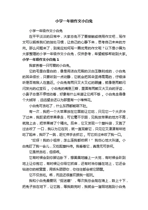 小学一年级作文小白兔