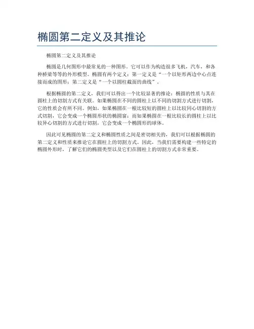 椭圆第二定义及其推论