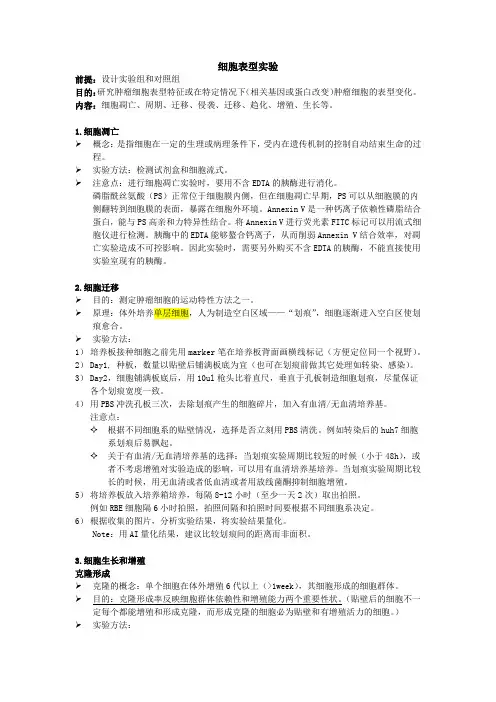 细胞表型实验